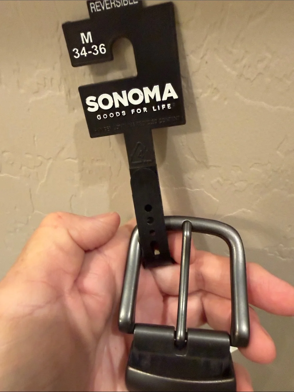 SONOMA Black Reversible Men's Belt with Gunmetal Buckle